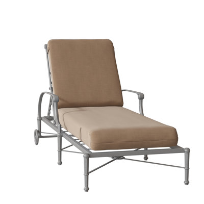 Delphi 76" Long Reclining Single Chaise with Cushion by Woodard