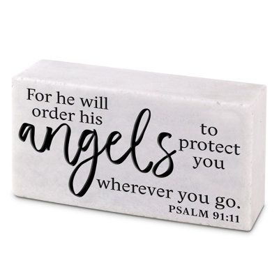 Plaque Cast Stone He Will Order Angels