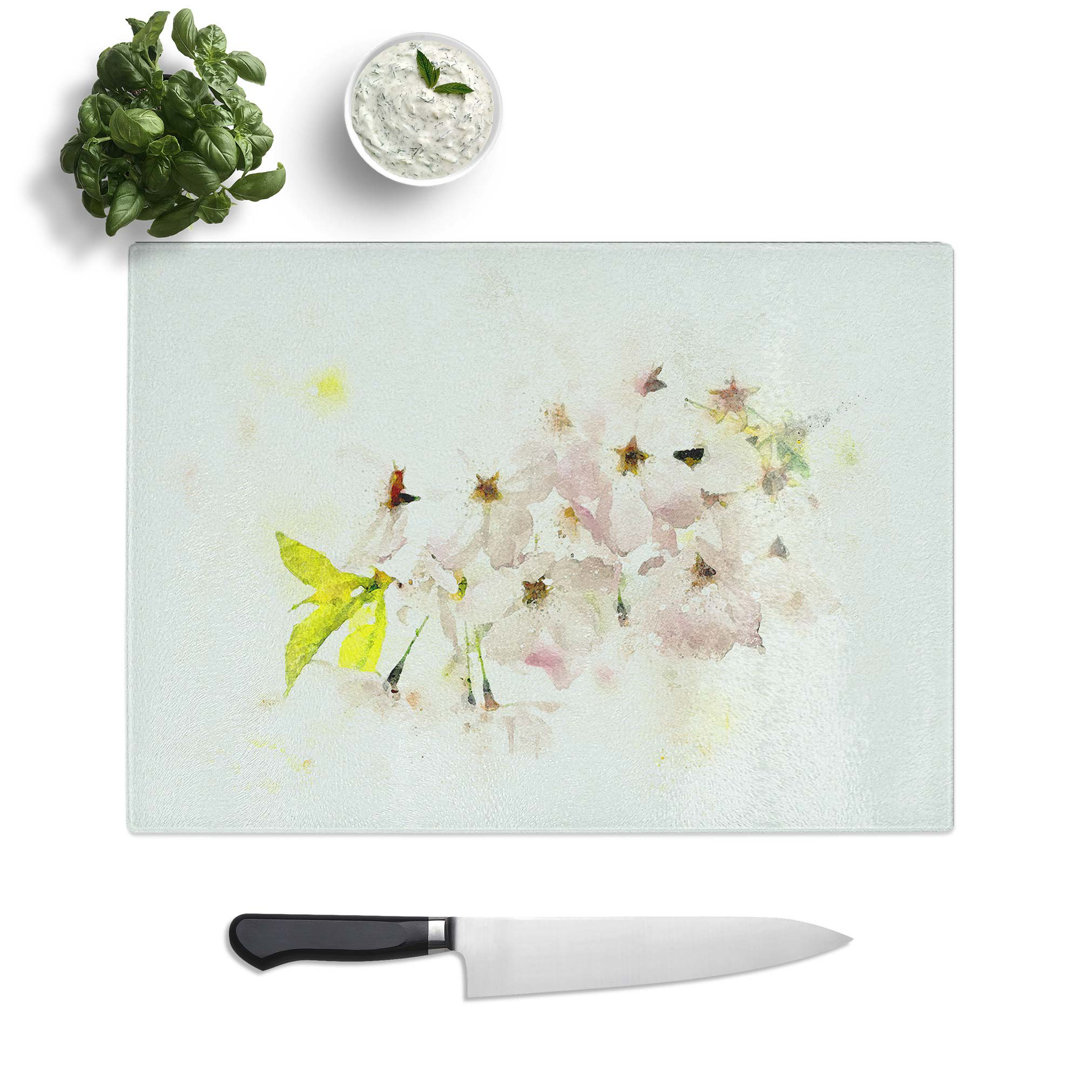 Tempered Glass Cherry Blossom Tree Chopping Board