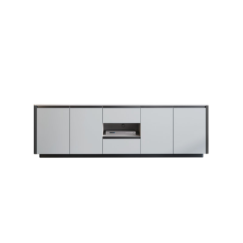 Meuble télé haut de gamme léger et luxueux, Gris / gris blanc, 78.74"