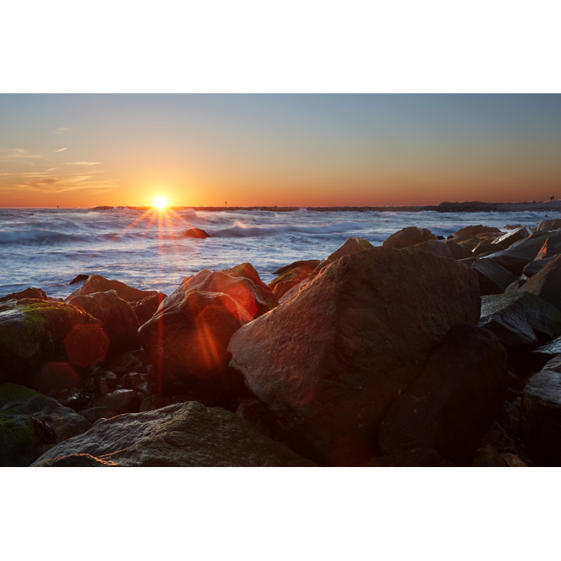 Narragansett Bay Sunset by Nayuco - Wrapped Canvas Print, 30cm H x 46cm W
