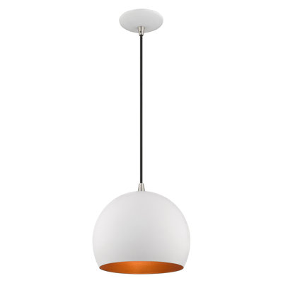 Schultz 10" W Metal 1-Light Single Globe Pendant 