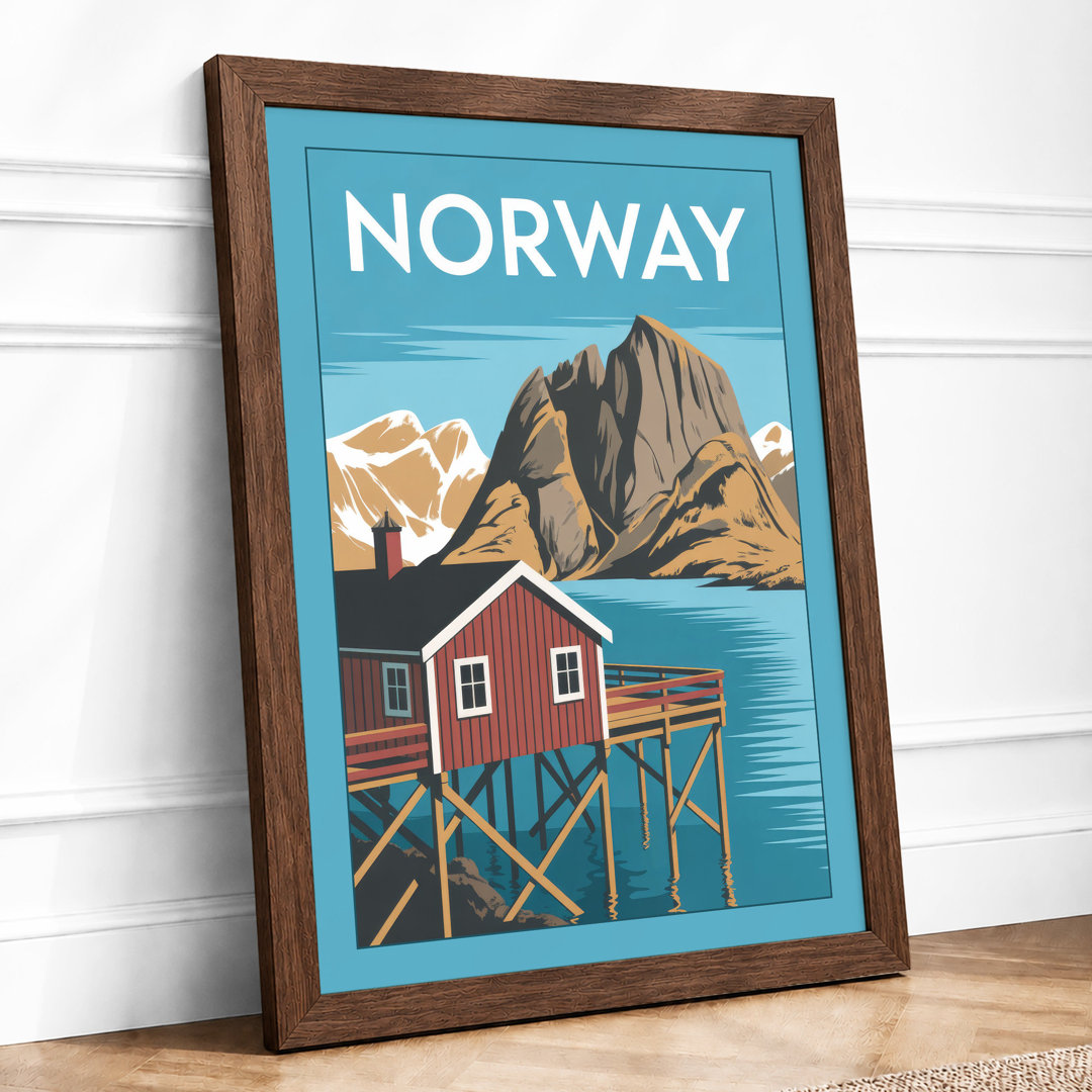 Postcard from Norway Vintage Framed Art Print