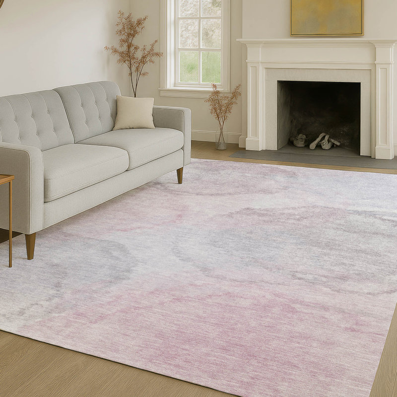 Tapis d'intérieur / extérieur lavable à la machine Chantille ACN2443, Rosé, 10 pi x 14 pi