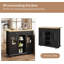 Chariot de cuisine sur roulettes pour îlot de cuisine avec table pliable 2 niveaux avec tablette de rangement et support à serviettes pour petits espaces-716037968