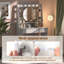 Tamme Dressing Table with Round Mirror, 80x40x140cm 3 Colors LED Light Vanity Table-466833561
