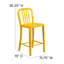 Commercial Grade Metal Indoor-Outdoor Stool with Vertical Slat Back-1056393360-1056393367