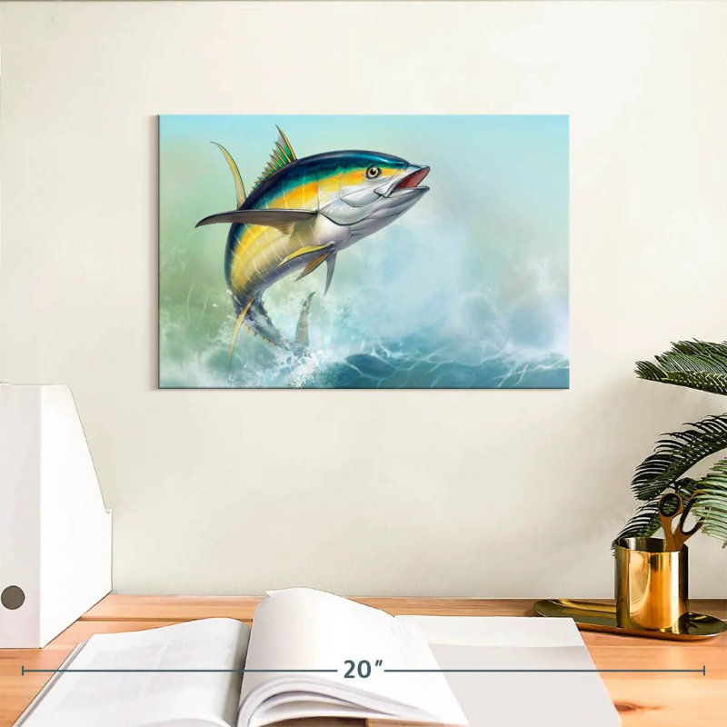 Brampt Tuna And Waves, 8" H x 12" W