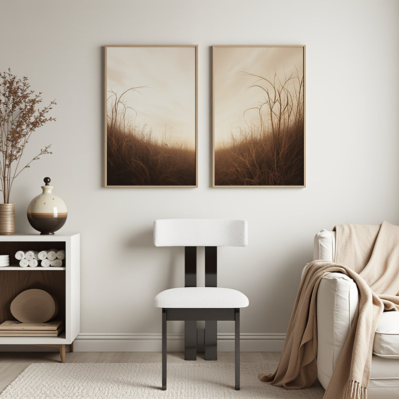 Ensemble de 2 chaises de salle à manger modernes avec revêtement en velours blanc pur, structure en bois massif et dossier vertical - noir