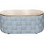 Table basse bleu sarcelle, plateau de table de 15 mm d'épaisseur pour des besoins variés, forme ronde, tissu chenille, attrait en bois naturel polyvalent, forme agréable de communication, finition texturée douce