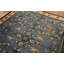 Blue Floral Medallion Hand Knotted Pile Rectangle Wool Antique 1920s Rug