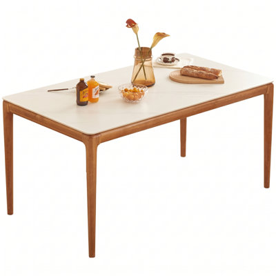 Mid Century Modern Long Dining Table Solid Wood North American Cherry Wood