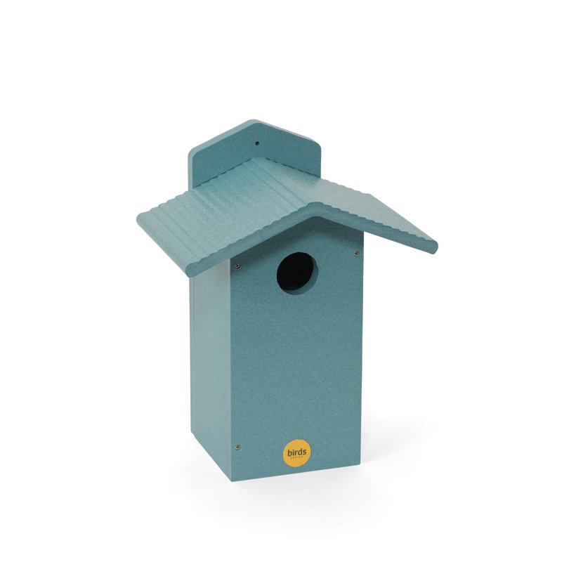 Maison d'oiseaux en plastique recyclé 11,5 po x 6 po x 8,75 po, Bleu lac
