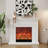 Beige Solid Wood Electric Fireplace