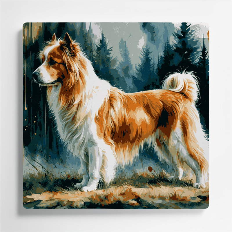 Dogs Eurasier Blue Metal Wall Art, 32" H x 32" W