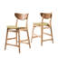 Tabouret de bar de style scandinave - grain de bois naturel, coussin confortable, ensemble de 2