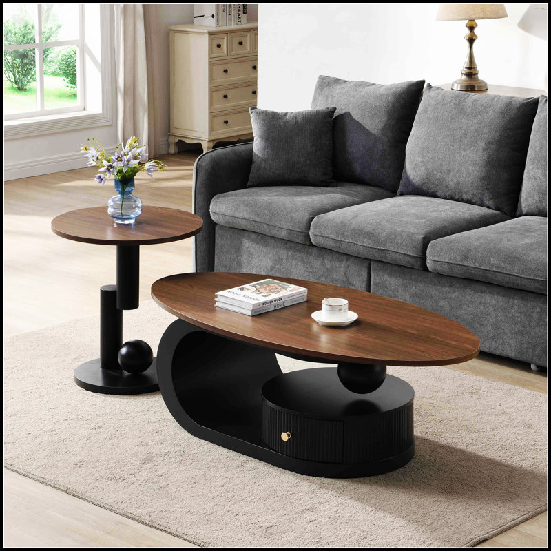 Ensemble de 2 tables gigognes Luxury, Noir