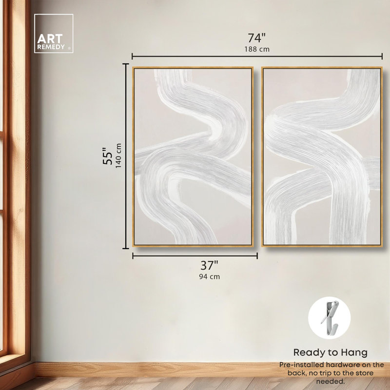 «Gentle Helix Duo», reproduction d'art sur toile par Art Remedy, cadre doré, 36 x 54, H 55 po x l 37 po, Encadrement doré
