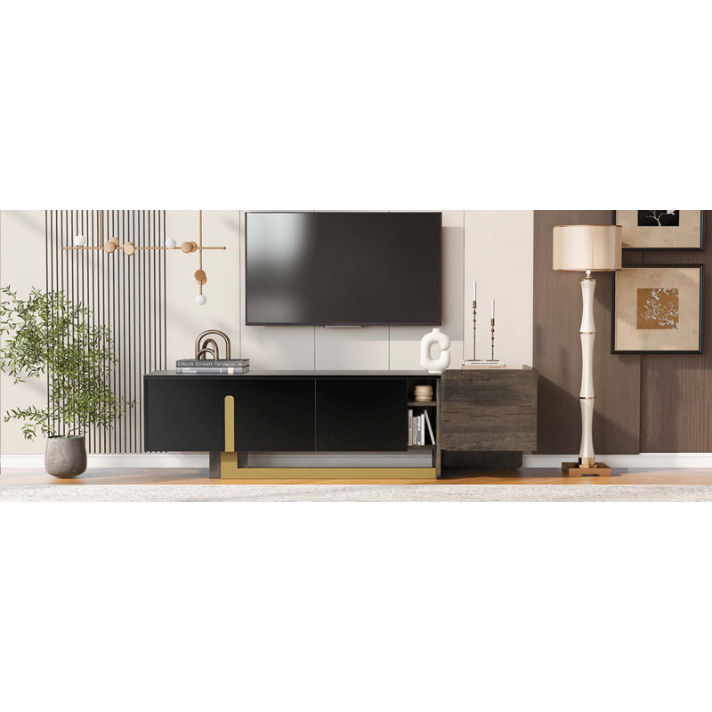 66.7'' Light Luxury TV Stand For Tvs Up To 70 Inches, Black