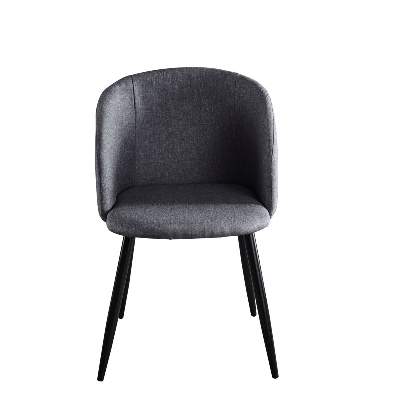 Taliyah 46cm H Fabric Upholstered Metal Armchair, Dark Grey