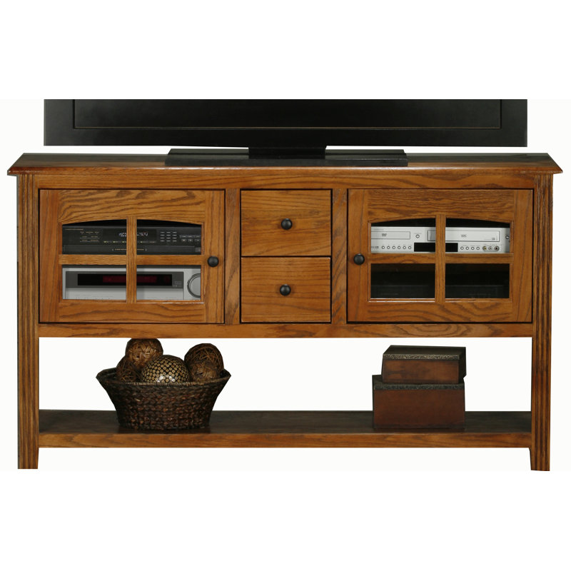 Rafeef Unfinished TV Stand for TVs up to 70", Smokey Blue Oak