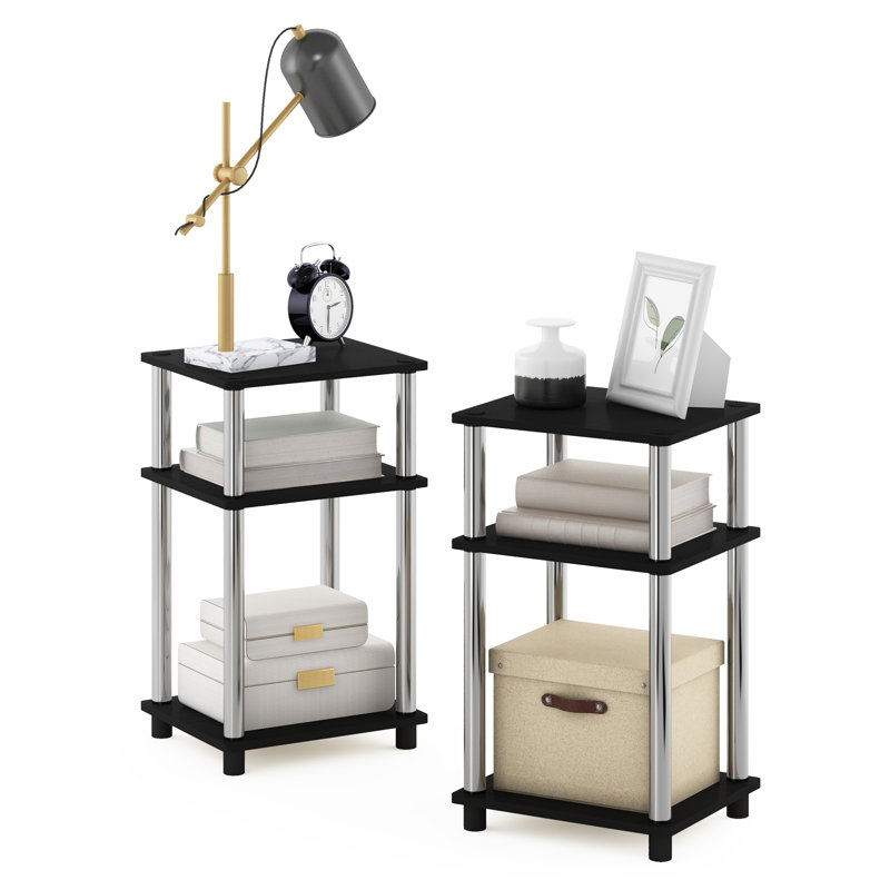 Ensemble de tables de bout avec rangement Colwyn, Americano, Acier Inoxydable, 2