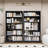 Bookcase,5 Tier Black Bookshelves,55" Tall Free Standing Metal Bookcase with Adjustable Storage Shelves, Industrial Wide Bookshelf for Bedroom Living Room Home Office School (Black)-1348030186-1348030177