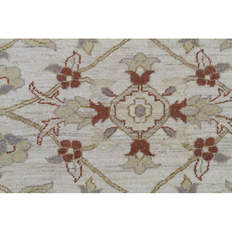 Tapis gris et brun noué à la main de haute qualité