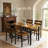 5-Piece Dining Table Set For 4 With Storage Rack, Farmhouse Wood Kitchen Table & Chairs Set With Metal Frame, Dining Room Table With 4 Curved Chairs For Breakfast Nook, Apartment-1034304576