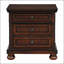 Table de chevet transitionnelle classique avec finition cerisier brun et placage de bouleau, avec rangement caché pour les chambres à coucher modernes