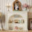 Beige Solid + Manufactured Wood Freestanding Fireplace