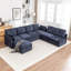 Canapé modulaire rembourré en U avec repose-pieds de rangement 7 pièces Miller-1999388887