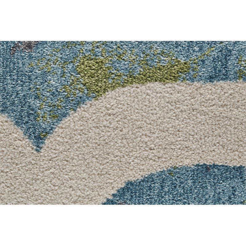 Vassar Geometric Area Rug in Forest, Rectangle 8' X 11'