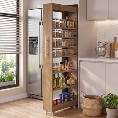 7-Tier 73" Tall Rolling Storage Shelving Unit, Slim 7.87" Storage Cart on Wheels