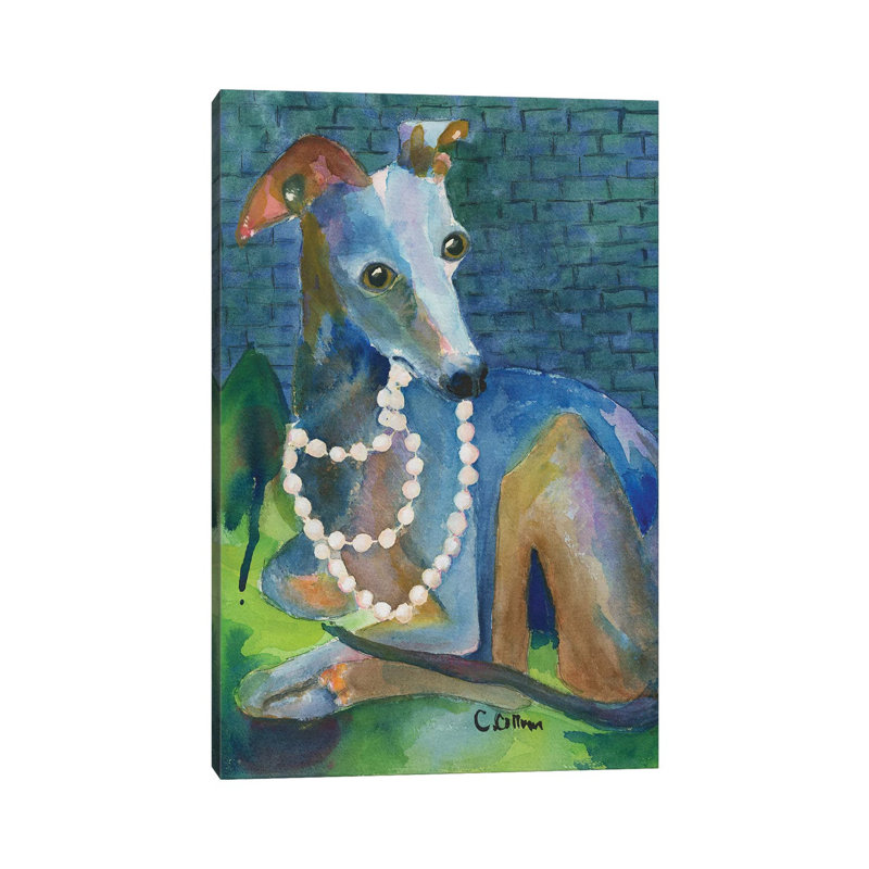 Always Wear Pearls by Connie Collum - Painting on Canvas, Wrapped Canvas, 20.32 cm H x 30.48 cm W