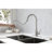 Pull Down Kitchen Faucet In Brushed Nickel - Stainless Steel, 360 Rotating Nozzle For Versatile Water Usage, Single Handle Easy Temperature And Flow Control, Corrosion Treatment Finish, Rotatable-1963427290