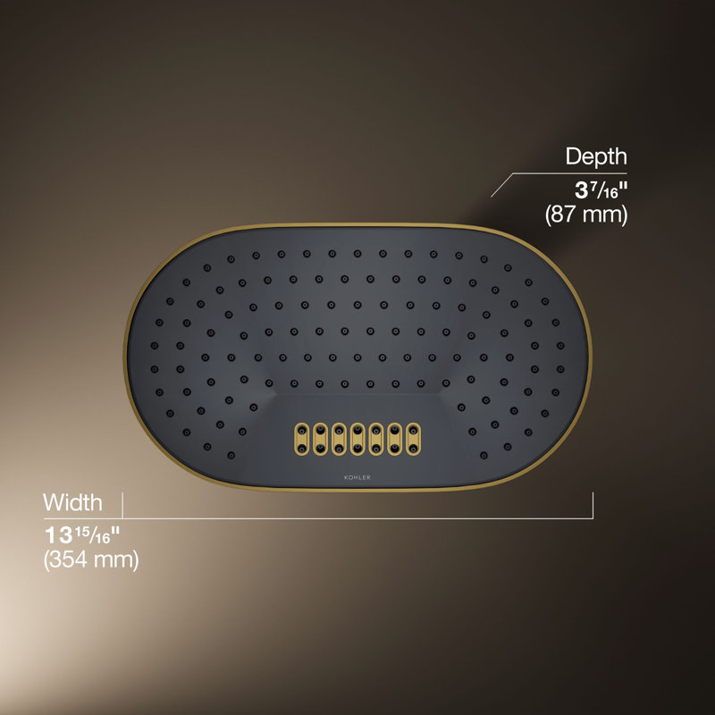 Statement™ Oblong 14" Two-Function 2.5 Gpm With Katalyst Air-Induction Technology, Vibrant Brushed Moderne Brass