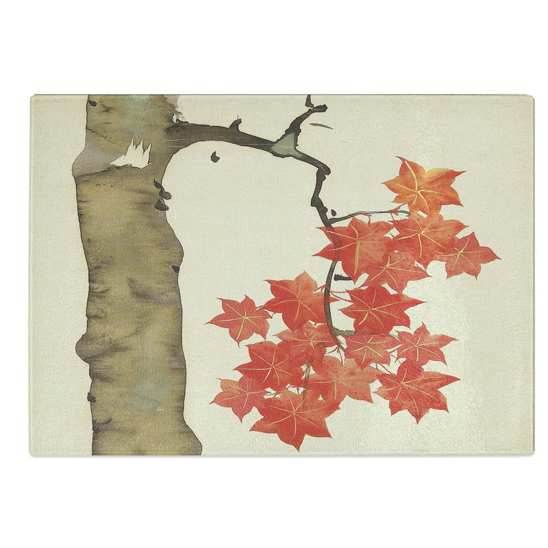 Glass Maple Tree by Sakai Hoitsu Chopping Board, 28.5 cm W x 20 cm L