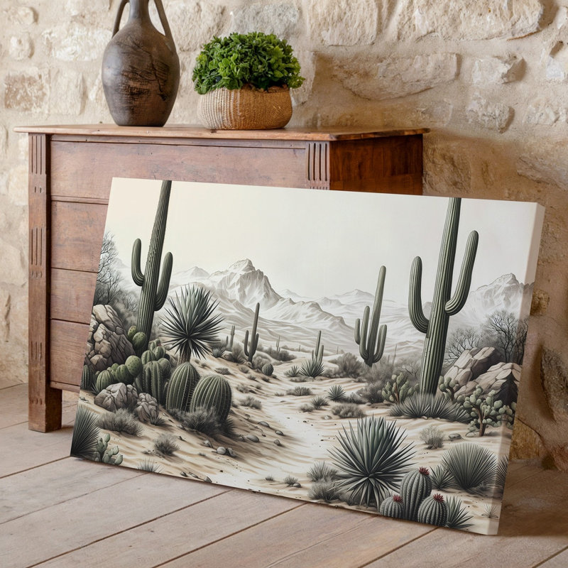 Reproduction d'art sur toile, "Cacti", H 9 po x l 12 po