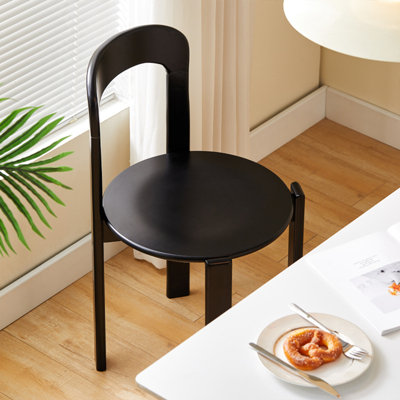 Black Low back side Chair(Set of 2)