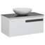 Ensemble de meuble-lavabo simple 35,56 po avec plateau en céramique et miroir en marbre Calacata Lothar