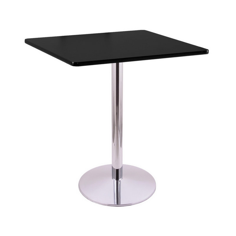 Bar Height Pedestal Table, Chrome, 36" x 36"