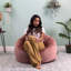 icon Kingston Classic Velvet Bean Bag Chair Taupe Bean Bags-73196943