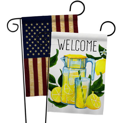 Drapeau de jardin rafraîchissant 2 pi 5 pi 1 pi x 1 pi polyester Limonade