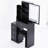 Compact Left Bedside Table Vanity With Padded Stool & Touch Led Mirror, Adjustable Brightness And Three Color Options, Black , American Cabinet Comfortable Touchable Sliding , Style-1247473469