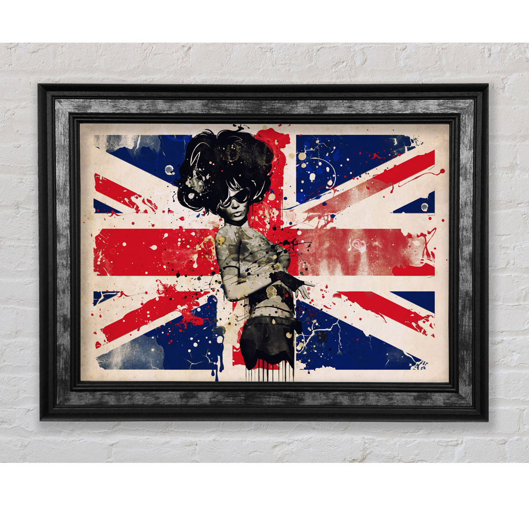 Union Jack Woman Side - Einzelner Bilderrahmen Kunstdrucke