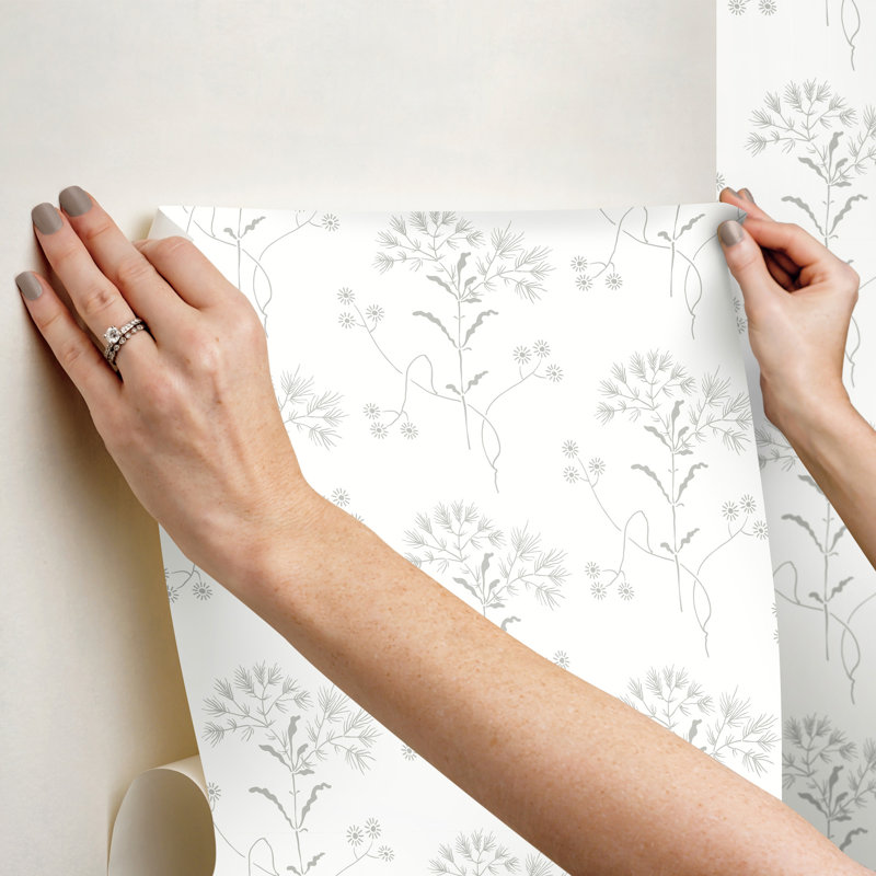 Papier peint fleurs sauvages, Noir