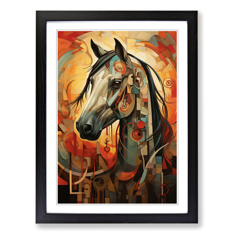 Horse Symbolism - Framed Print, Black Framed, 64cm H x 46cm W x 2cm D