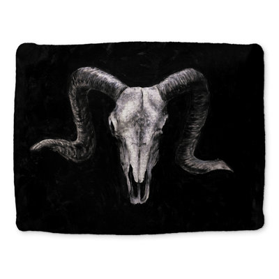 Napperon gris crâne de bélier - décor de polyester tressé