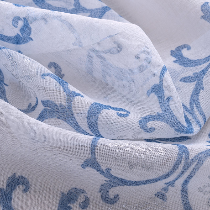 Rideau semi-transparent Crown, Bleu, L 54 po x L 84 po
